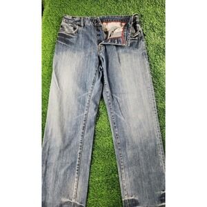 A. Kurtz Jeans Mens 36x32 Blue Medium Wash Relaxed Straight Button Fly Denim